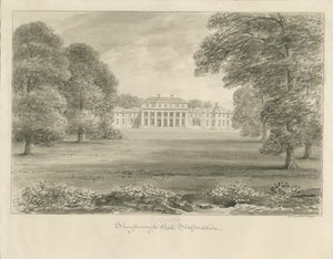 Shugborough Hall: rysunek w sepii autorstwa John Buckler