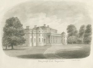 Shugborough Hall: rysunek w sepii, 1843 autorstwa John Buckler