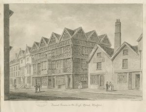 Stafford - Starożytny „Wysoki Dom”: rysunek w sepii, 1841 autorstwa John Buckler
