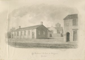 Stafford - National School: rysunek w sepii autorstwa John Buckler