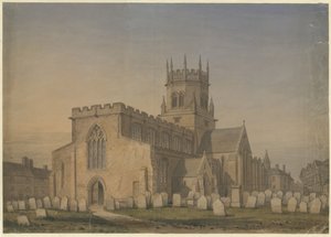 Stafford - Kościół Mariacki: rysunek akwarela, 1846 autorstwa John Buckler