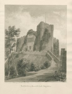 Zamek Tamworth: rysunek w sepii, kwiecień 1849 (rysunek) autorstwa John Buckler