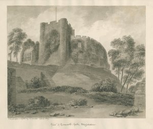 Zamek Tamworth: rysunek w sepii, kwiecień 1849 autorstwa John Buckler