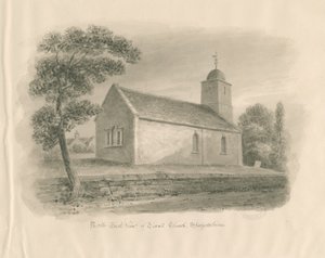 Tixall Church: rysunek w odcieniu sepii, nd [?1841] autorstwa John Buckler
