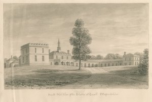 Tixall Hall - Stajnie: rysunek w sepii, 1841 autorstwa John Buckler