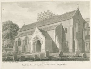 Trentham - New Church: rysunek w sepii, 1844 autorstwa John Buckler