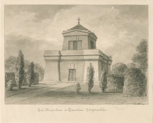 Trentham - Mauzoleum: rysunek w sepii autorstwa John Buckler