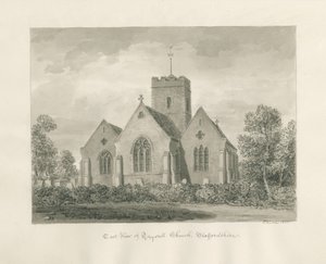Kościół Trysull: rysunek w odcieniu sepii, 1846 autorstwa John Buckler