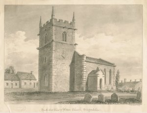 Kościół Wetton: rysunek w sepii, 1839 autorstwa John Buckler