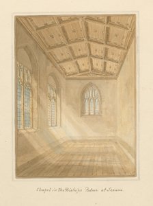 Wiltshire - Sarum - Wnętrze kaplicy w Pałacu Biskupim, 1800 autorstwa John Buckler