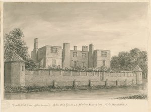 Wolverhampton - The Old Hall: rysunek w sepii, 1837 autorstwa John Buckler