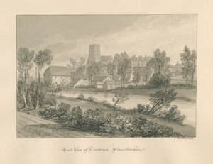 Worcestershire - Droitwich - Wschodni widok miasta: rysunek w sepii, 1833