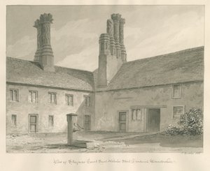 Worcestershire - Droitwich - Staynors Court: rysunek sepii, 1833 autorstwa John Buckler