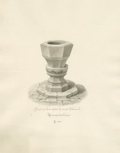 Worcestershire - Hampton Lovett Church - Czcionka: rysunek w sepii autorstwa John Buckler