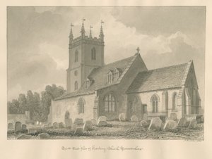 Worcestershire - Hanbury Church: rysunek w sepii, 1833 autorstwa John Buckler