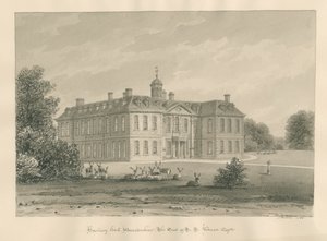Worcestershire - Hanbury Hall: rysunek w sepii, 1833 autorstwa John Buckler