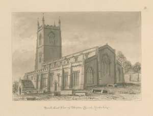 Yorkshire - Skipton Church: rysunek w sepii, 1818 r. autorstwa John Buckler
