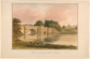Zachodni widok na most w Blenheim, Oxfordshire autorstwa John Buckler, F.S.A.