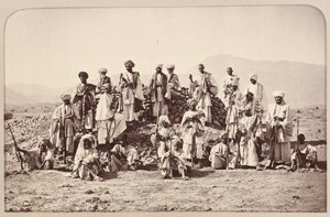 ?Afridi Picket w pobliżu Jumrood, Khyber i Rotass w oddali?, 1879 circa autorstwa John Burke