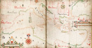 Mapa mórz Śródziemnego, Czarnego i Kaspijskiego autorstwa John Burston