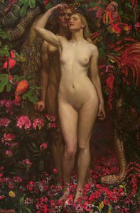 Adam i Ewa z wężem, 1877