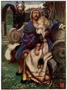 Faust Gounoda, akt III, scena I (kolorowa litografia) autorstwa John Byam Liston Shaw