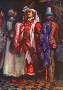 "Módlmy się do Boga, byśmy się nie spieszyli i nie przyszli za późno!" Ryszard II - Akt I, Scena 4 (kolorowa litografia) autorstwa John Byam Liston Shaw
