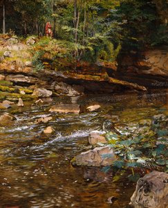 Kelpie and the Highlander (kreda i kolor ciała na papierze) autorstwa John Byam Liston Shaw