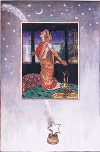 Nie ma wiatru, żeby ochłodzić żar miłości, ilustracja z Ogrodu Kama (i innych tekstów z Indii), 1920 autorstwa John Byam Liston Shaw
