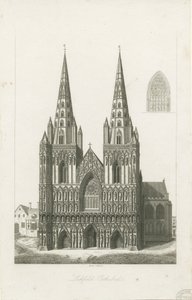 Katedra w Lichfield - Front Zachodni: grawerowanie i [?początek XIX wieku] (druk)