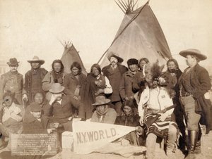 Indyjscy wodzowie i urzędnicy amerykańscy w Pine Ridge, 1891 autorstwa John C. H. Grabill