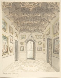 Zamek Lea, Worcestershire, Pokój Obrazów, Patrząc na Zachód, ca. 1816.