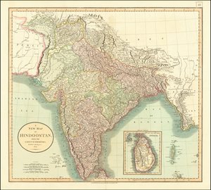 Mapa Indii z 1806 roku autorstwa Johna Cary