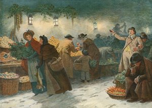 Marketing w Londynie w Wigilię autorstwa John Charles after Dollman