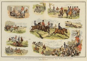 Szkice na polu łowieckim, czterdziestominutowy bieg z psami (chromolitho)