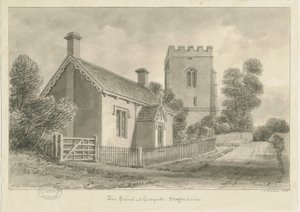 Draycott in the Moors - Szkoła : rysunek w sepii, 1841 autorstwa John Chessell Buckler