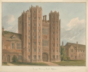 Essex - Layer Marney Hall, 1825 autorstwa John Chessell Buckler