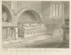 Wnętrze Draycotta w kościele Maurów: rysunek w sepii, 1841 autorstwa John Chessell Buckler