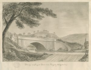 Kingsley - Most w Froghall: rysunek w sepii, 1841 autorstwa John Chessell Buckler