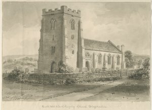 Kingsley Church: rysunek w sepii, 1841 autorstwa John Chessell Buckler