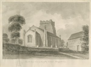 Kingsley Church: rysunek w sepii, 1841 autorstwa John Chessell Buckler