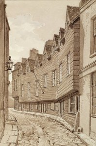 Old Houses in Mill Lane, Bermondsey, 1828, z "Pennant