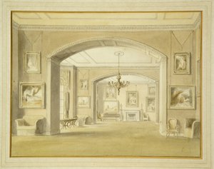 Galeria obrazów w Tabley House, 1809 (wc nad ołówkiem na papierze)