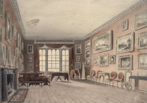 Galeria w Browsholme, niedaleko Clitheroe, Yorkshire autorstwa John Chessell Buckler