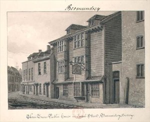 Dom publiczny Three Tuns przy ulicy Jacob Street, Bermondsey autorstwa John Chessell Buckler