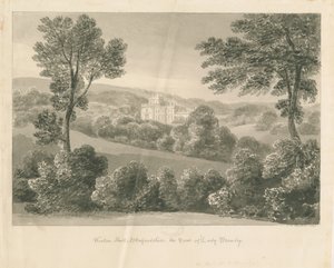 Wootton Lodge: rysunek w sepii, 1841 autorstwa John Chessell Buckler