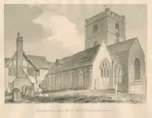 Worcestershire – Droitwich – Kościół św. Andrzeja: rysunek w sepii