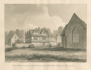 Worcestershire - Droitwich - Starożytna rezydencja kościoła św. Piotra: rysunek w sepii, 1833 autorstwa John Chessell Buckler