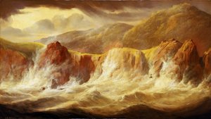 Uratowanie ładunku i skarbów HMS "Thetis" na przylądku Frio w Brazylii po zatonięciu fregaty 4 grudnia. autorstwa John Christian Schetky