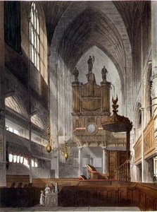 Wnętrze opactwa, z „Łaźni ilustrowanej szeregiem poglądów”, sztychowane przez Johna Hilla (1770-1850) wyd. przez Williama Millera